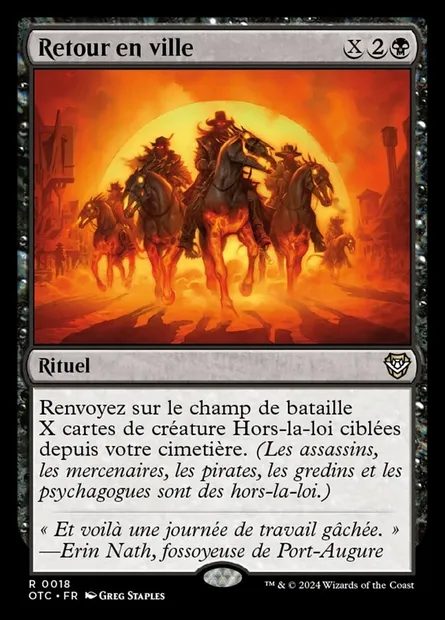 Retour en ville, carte Magic OTC 18 — extension Outlaws of Thunder Junction Commander