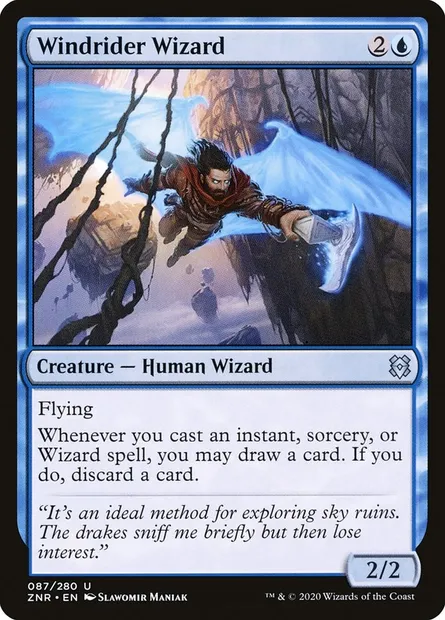 Windrider Wizard, Magic card ZNR 87 — Zendikar Rising set