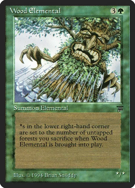 Wood Elemental, carte Magic LEG 215 — extension Legends