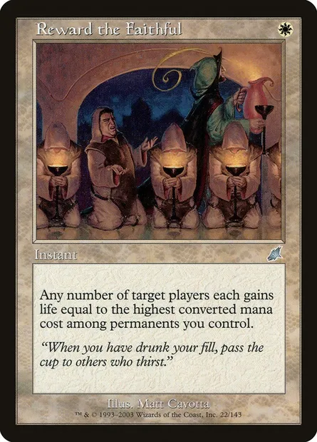 Reward the Faithful, Magic card SCG 22 — Scourge set