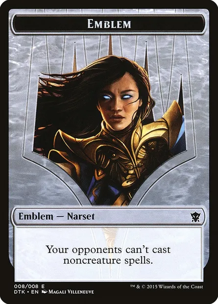Narset Transcendent Emblem, Magic card TDTK 8 — Dragons of Tarkir Tokens set