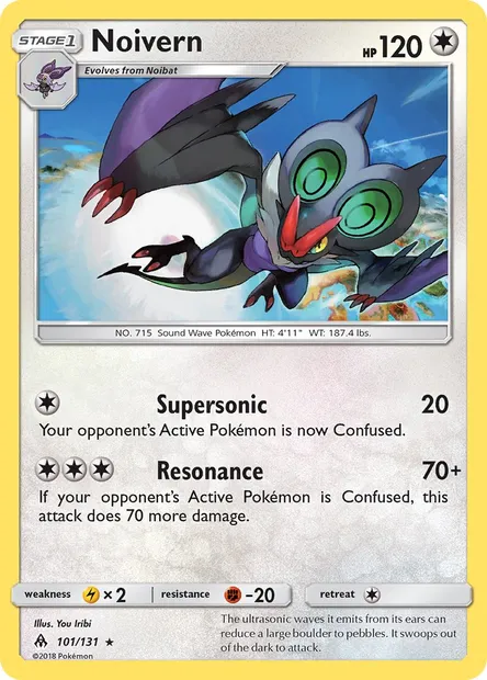 Noivern, Pokémon card FLI 101 — Forbidden Light set