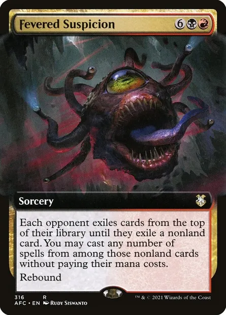 Fevered Suspicion, Magic card AFC 316 — Forgotten Realms Commander set