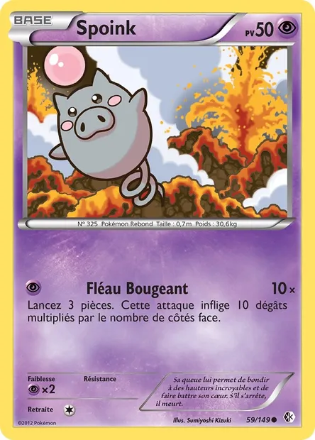 Spoink, carte Pokémon BCR 59 — extension Frontières Franchies