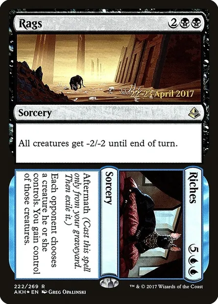 Rags // Riches, Magic card PAKH 222s — Amonkhet Promos set