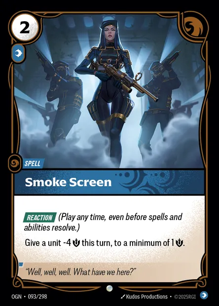 Smoke Screen, carte Riftbound OGN 093 — extension Origins
