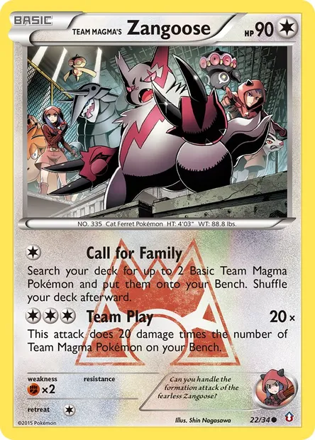 Team Magma's Zangoose, Pokémon card DCR 22 — Double Crisis set