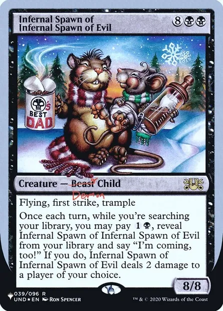 Infernal Spawn of Infernal Spawn of Evil, Magic card ULST 20 — The List (Unfinity Foil Edition) set