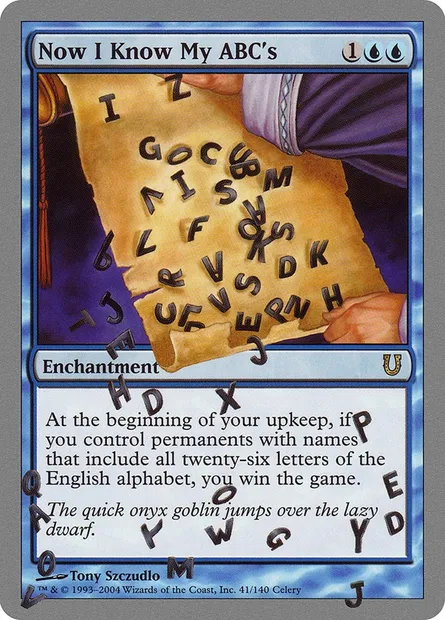Now I Know My ABC's, carte Magic UNH 41 — extension Unhinged