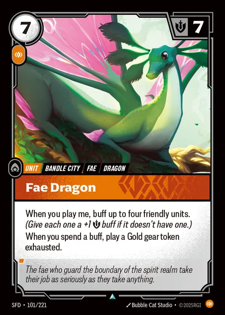 Fae Dragon, Riftbound card SFD 101 — Spiritforged set