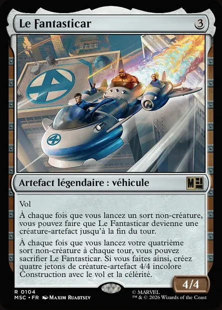 Le Fantasticar, carte Magic MSC 104 — extension Marvel Super Heroes Commander
