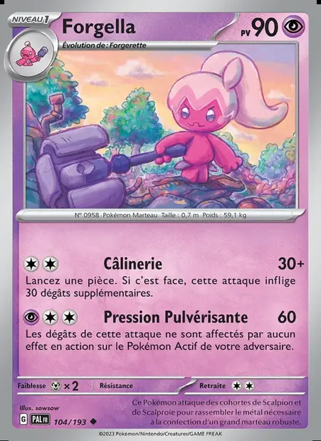 Forgella, carte Pokémon PAL 104 — extension Évolutions à Paldea