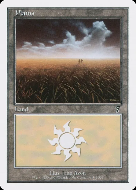 Plains, Magic card 7ED 344 — Seventh Edition set