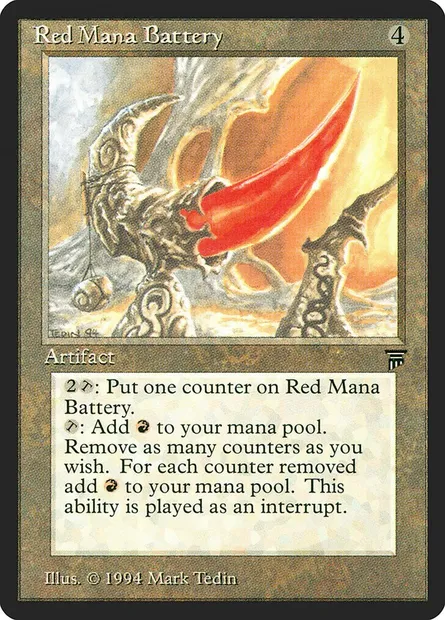 Red Mana Battery, Magic card LEG 291 — Legends set