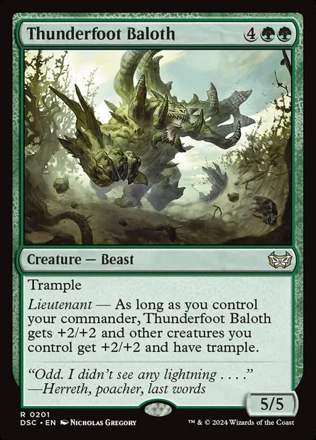 Thunderfoot Baloth, Magic card DSC 201 — Duskmourn: House of Horror Commander set