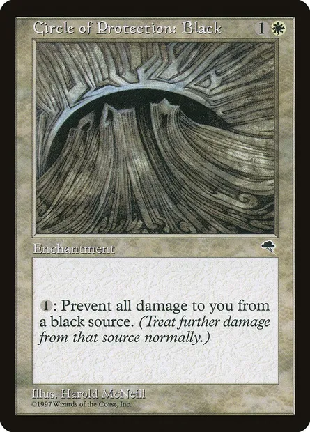 Cercle de protection : noir, carte Magic TMP 8 — extension Tempête