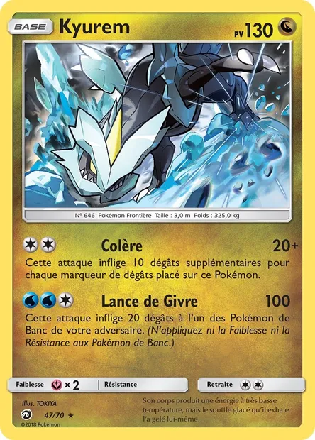 Kyurem, carte Pokémon DRM 47 — extension Majesté Des Dragons