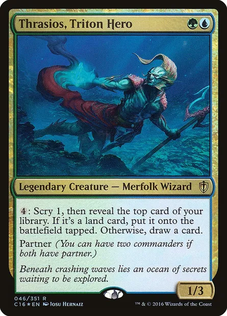 Thrasios, Triton Hero, Magic card C16 46 — Commander 2016 set