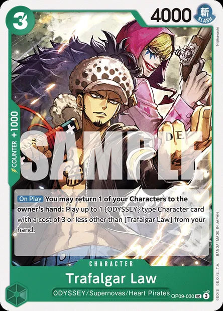 Trafalgar Law, One Piece card OP09-030 — EMPERORS IN THE NEW WORLD set