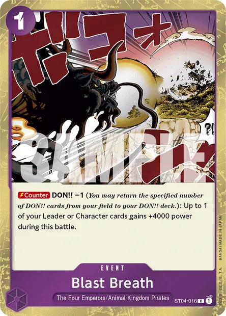 Blast Breath, One Piece card ST04-016 — Animal Kingdom Pirates set