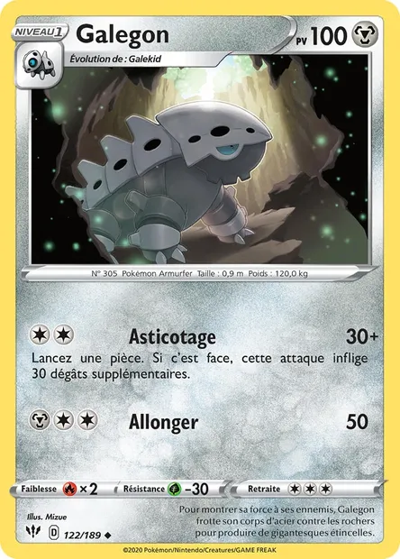 Galegon, carte Pokémon DAA 122 — extension Ténèbres Embrasées