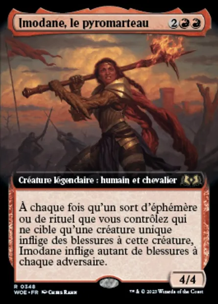 Imodane, le pyromarteau, carte Magic WOE 348 — extension Wilds of Eldraine