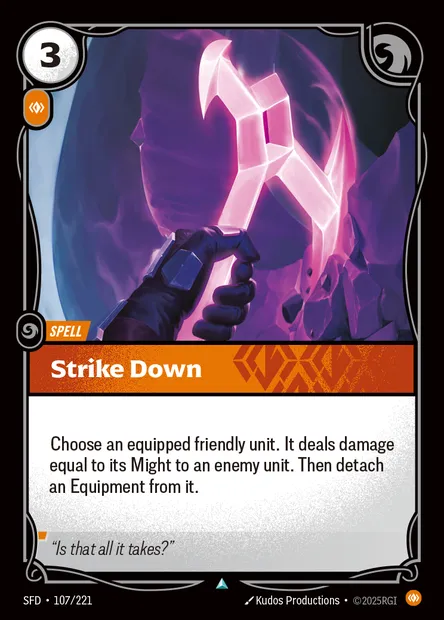 Strike Down, Riftbound card SFD 107 — Spiritforged set