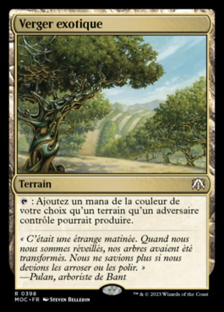 Verger exotique, carte Magic MOC 398 — extension March of the Machine Commander