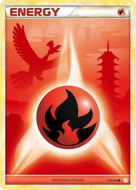 Énergie Feu, carte Pokémon HS 116 — extension HeartGold SoulSilver