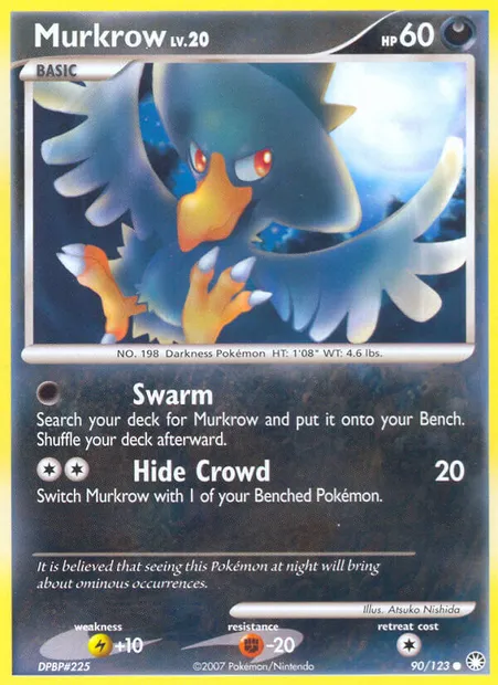 Murkrow, Pokémon card MT 90 — Mysterious Treasures set