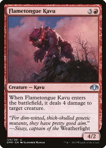 Flametongue Kavu, Magic card DMR 120 — Dominaria Remastered set