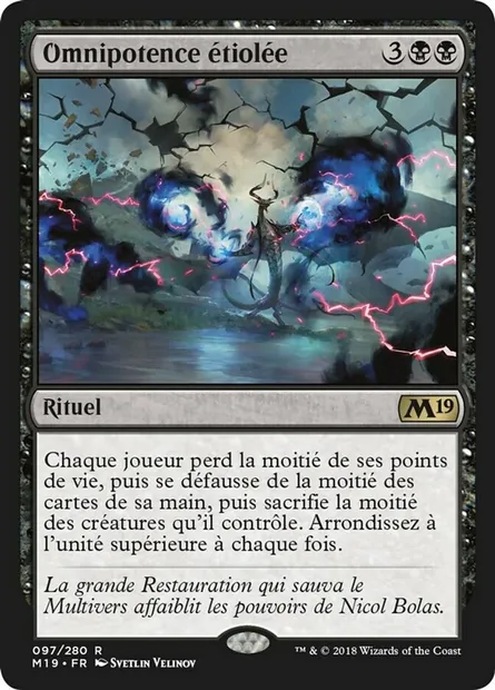 Omnipotence étiolée, carte Magic M19 97 — extension Core Set 2019