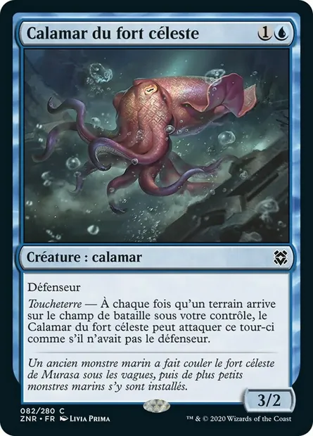Calamar du fort céleste, carte Magic ZNR 82 — extension Renaissance de Zendikar