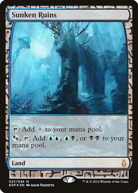 Ruines englouties, carte Magic EXP 27 — extension Zendikar Expeditions