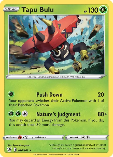 Tapu Bulu, Pokémon card BST 16 — Battle Styles set