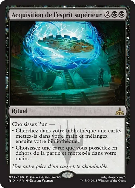 Acquisition de l'esprit supérieur, carte Magic RIX 77 — extension Les combattants d'Ixalan