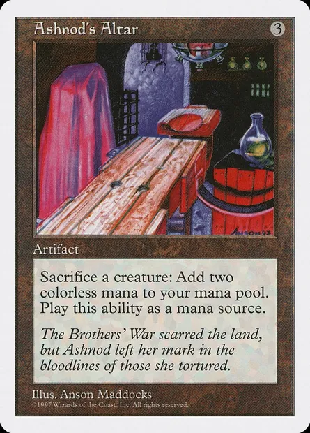 Autel d'Ashnod, carte Magic 5ED 349 — extension Cinquième Edition