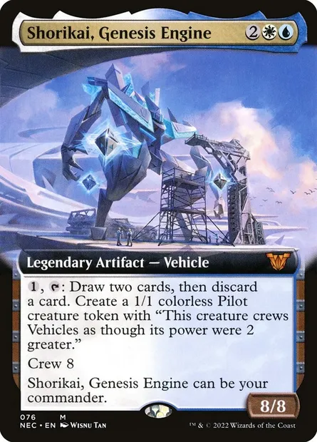 Shorikai, Genesis Engine, Magic card NEC 76 — Neon Dynasty Commander set