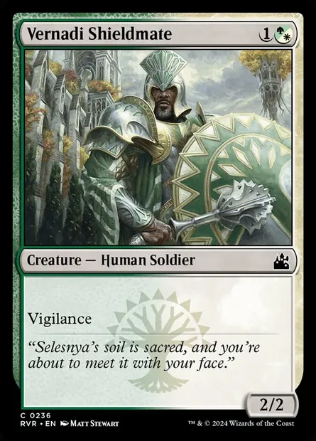 Vernadi Shieldmate, Magic card RVR 236 — Ravnica Remastered set