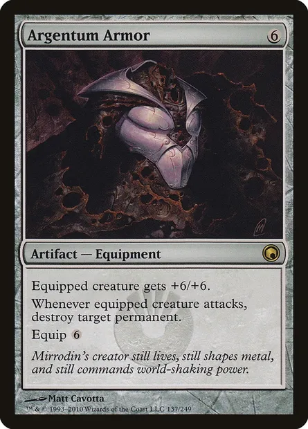 Argentum Armor, Magic card SOM 137 — Scars of Mirrodin set
