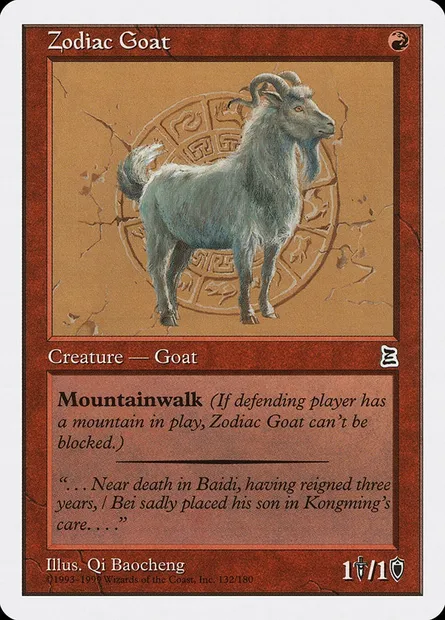 Zodiac Goat, Magic card PTK 132 — Portal Three Kingdoms set