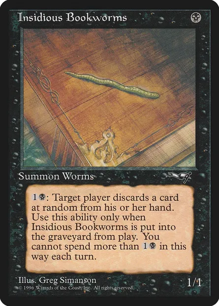 Insidious Bookworms, Magic card ALL 51b — Alliances set
