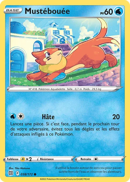Mustébouée, carte Pokémon BRS 038 — extension Stars Étincelantes
