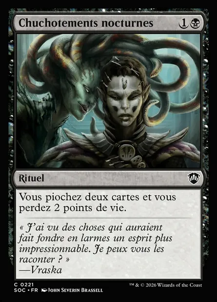 Chuchotements nocturnes, carte Magic SOC 221 — extension Secrets of Strixhaven Commander