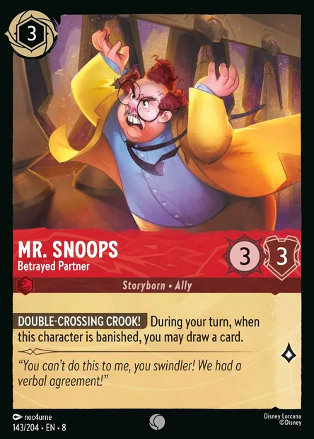 Mr. Snoops - Betrayed Partner, Disney Lorcana card CH8-143 — The Reign of Jafar set