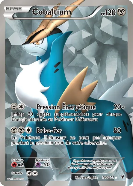 Cobaltium, carte Pokémon NVI 100 — extension Nobles Victoires