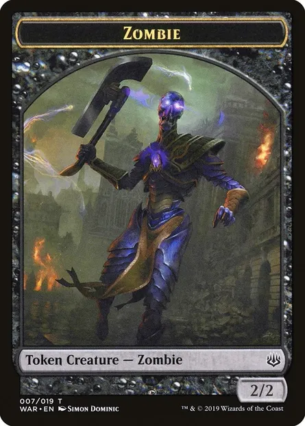 Zombie, carte Magic TWAR 7 — extension War of the Spark Tokens