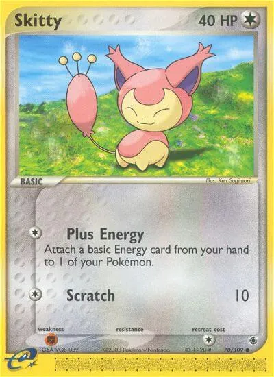 Skitty, Pokémon card RS 70 — Ruby & Sapphire set