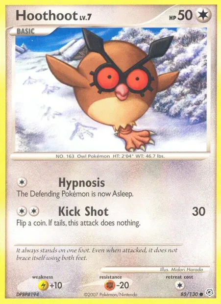 Hoothoot, Pokémon card DP 85 — Diamond & Pearl set