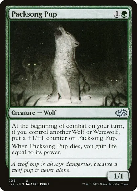 Packsong Pup, Magic card J22 703 — Jumpstart 2022 set